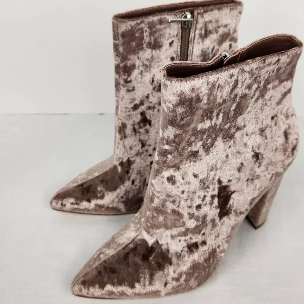 Jessica Simpson Womens Teddi Ankle Boots Booties Cashmere Mauve Velvet NWOT